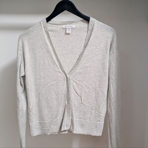 Athleta V-neck Button-Front Cardigan Sweater Light Grey Size SP
